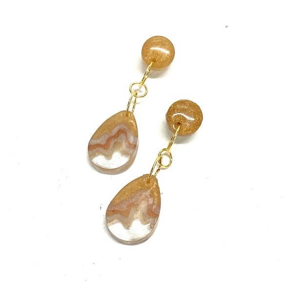 HANDMADE Tiered Metallic Dangle Fashion Earrings, Gift for Her Woman Girl - Picture 7 of 9